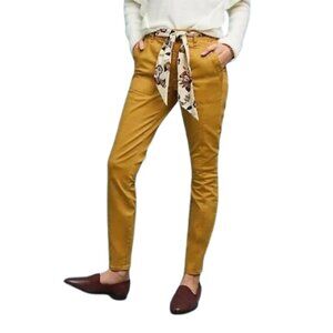 Anthropologie Womens 27 Jefferson Mustard Yellow Slim Utility Pants CN